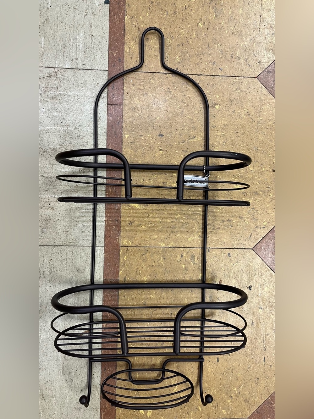 Brookstone Black Metal Shower Caddy Organizer